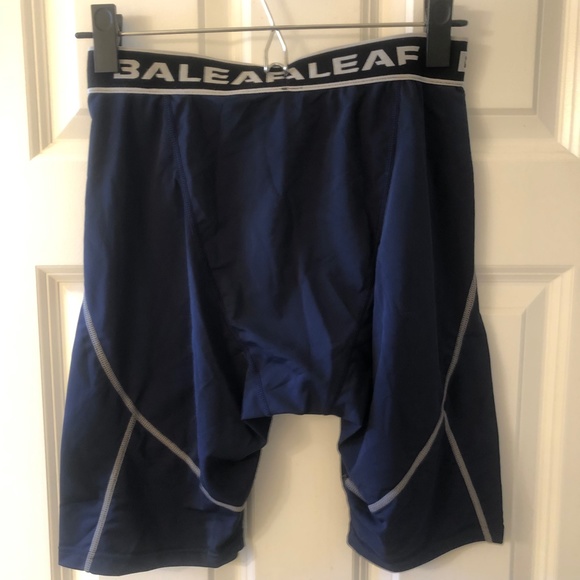 BALEAF Mens Compression Running Yoga Workout Shorts Navy Blue Size L - Picture 2 of 3